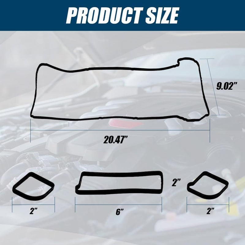 Lecctso Valve Cover Gasket Set, VS 50639 R-1 Engine Valve Cover Gasket Compatible with 2004-2017 Ford Escape Focus Fusion Ranger 2003-2013 Mazda 3 5 6 3 Sport Tribute 2005-2011 Mercury Milan Marine - Image 2